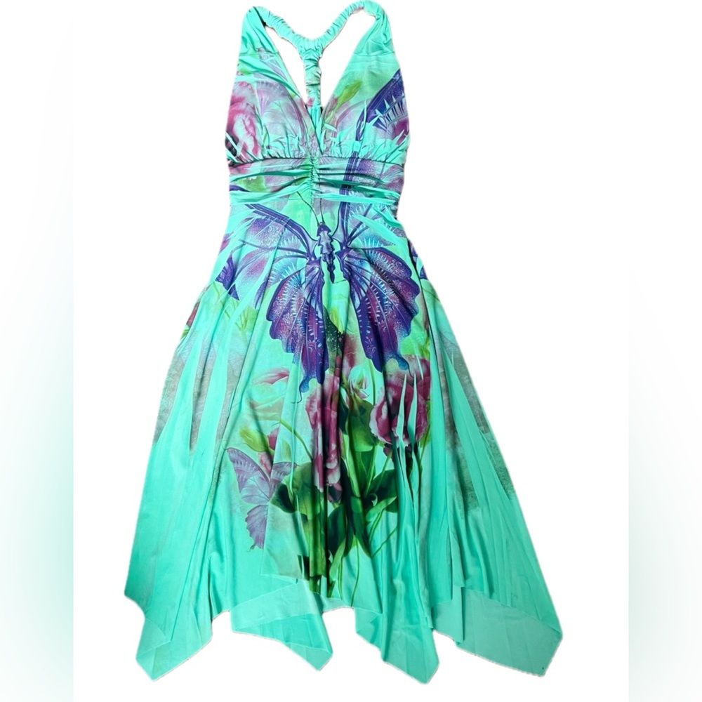 Vibrant Butterfly Y2K Print Dress